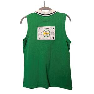 Ralph Lauren Active Women's Sz M Green Nautical Polo Sleeveless Crest Yacht Club